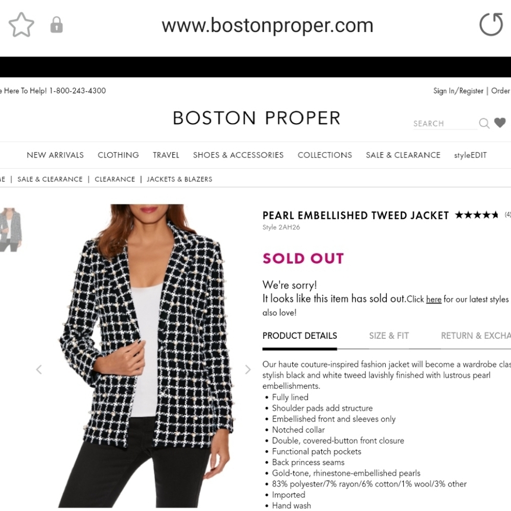 Boston Proper pearl embedded bead jacket